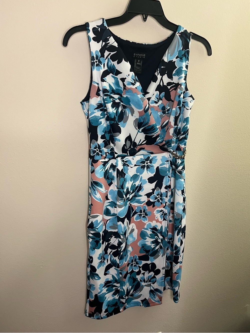 Enfocus Studio Blue And Pink Floral Dress